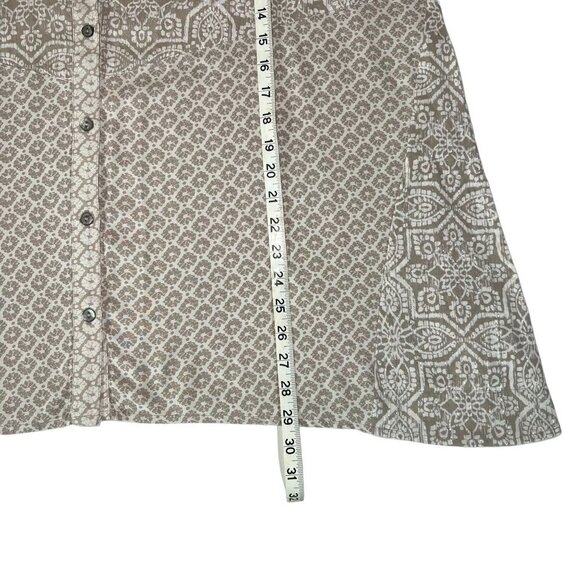 LOGO Lori Goldstein XL Button Down Tunic Top Geometric Print 3/4 Sleeve - Picture 4 of 11